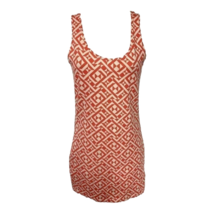 Forever 21 Short Length Bodycon Dress Coral Peach Mini Geometric Stretch M New - £11.96 GBP