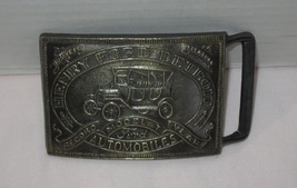 Vintage Henry Ford Detroit With Model T Automobiles Brass Belt Buckle; Unbranded - £14.17 GBP