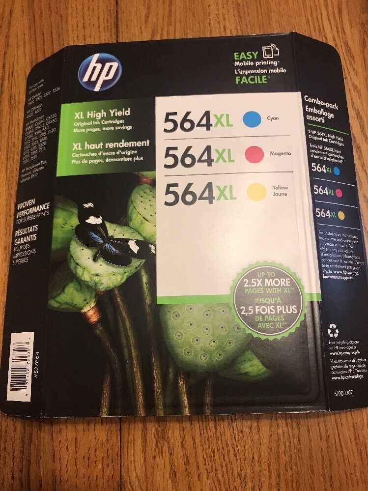 3-Pack HP Genuine 564XL Color Ink Cyan Magenta Yellow - New Ships N 24h - $66.31
