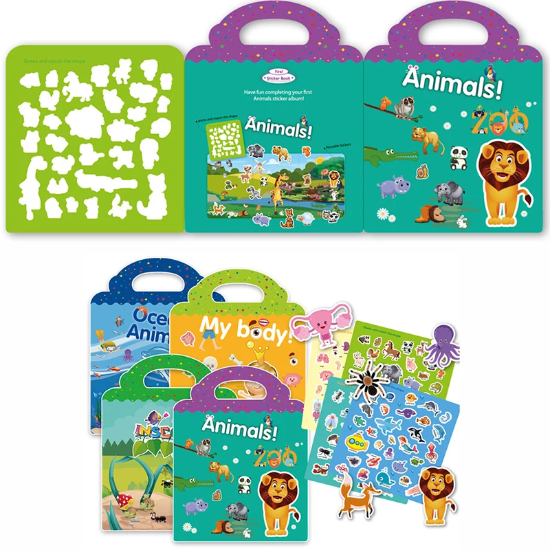 Play Play&#39;s Reusable Stickers Books Kawaii Stationery Stickers for Play Early Ed - £23.54 GBP