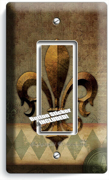 RUSTIC FLEUR DE LIS MEDIEVAL FLOWER 1 GFCI LIGHT SWITCH WALL PLATE ROOM HD DECOR