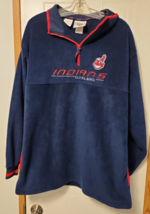 VTG Cleveland Indians Chief Wahoo 1/4 Zip Fleece Sweatshirt Pullover Men’s L - £29.37 GBP