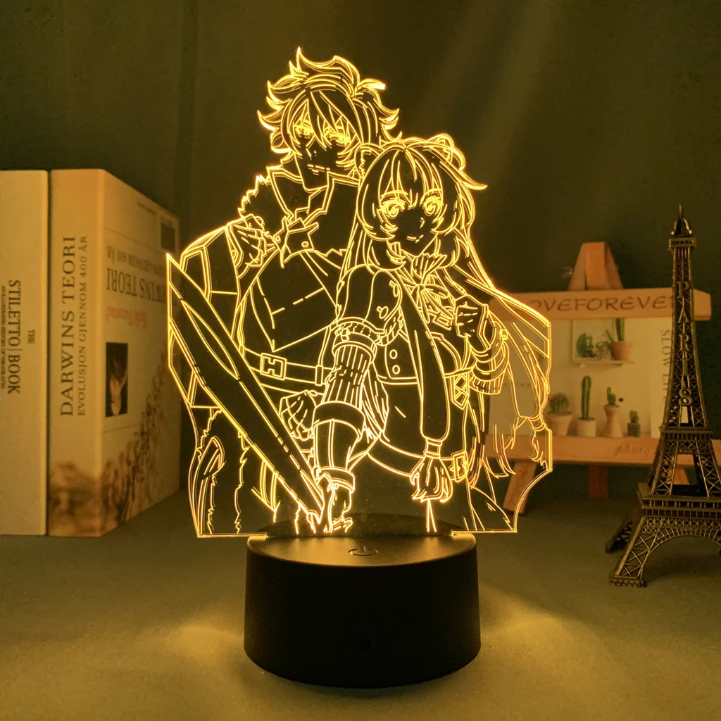 Anime Hero Naofumi Raphtalia Rising Shield Theme Led Lamp Decorative Night Light - £25.27 GBP