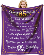 65Th Birthday Gifts for Women Blanket - 65 Birthday Gifts for Mom or Grandma - 1 - £27.45 GBP