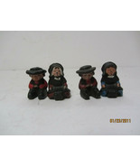 4 VINTAGE PAINTED CAST IRON 1-3/8&quot; TALL AMISH BOYS AND GIRLS KNEELING - £7.98 GBP