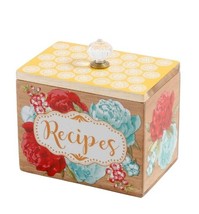 Pioneer Woman ~ Blossom Jubilee ~ Acacia Wood ~ Recipe Box ~ Crystal Knob - £29.41 GBP