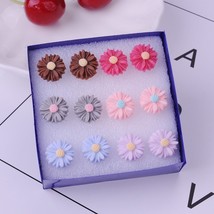 DoreenBeads New Fashion Colorful Rose Chrysanthemum Flower Plastic Stud Earrings - £8.42 GBP