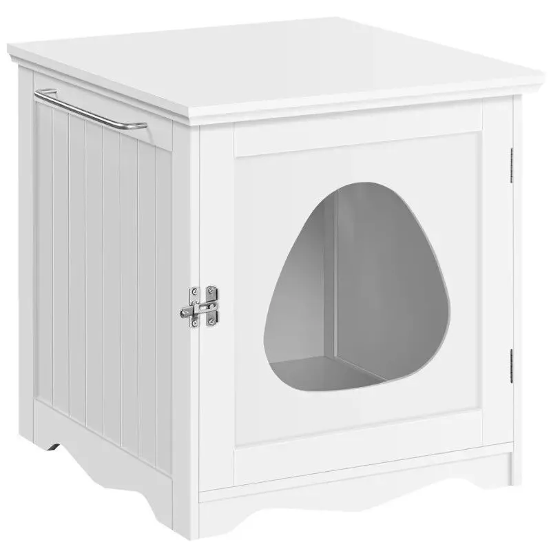 Elegant White Enclosed Cat Litter Box Furniture - $122.49 CAD