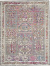 8&#39; X 10&#39; Pink And Gray Abstract Power Loom Area Rug - £273.59 GBP