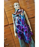 FELTED WOOL SILK SHAWL Textured Wrap Unique Gift For Women Boho Style Di... - £194.66 GBP