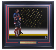 Jim Craig Signed Framed 16x20 Team USA Story Spotlight Photo Steiner BAS - $484.03