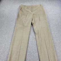 Talbots Womens Corduroy Pants 12 Khaki Straight Wide Leg Pocket Stretch ... - $32.36