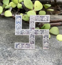 925 Silver 3.5 cm Hindu Religious Swastik Swastika for Temple, Pooja Fre... - $17.74