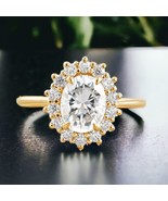 1 Carat Oval Cut Lab Diamond Halo Set Wedding Ring Solitaire Lab Grown D... - €1.284,74 EUR