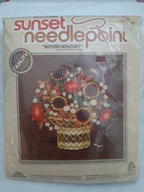 Sunset Needlepoint Autumn Bouquet by Barbara Jennings ~ Pretty Floral Ba... - $23.71