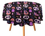 Floral Sugar Skull Tablecloth Round Kitchen Dining for Table Cover Decor... - £12.75 GBP+