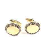 14k Yellow Gold Round Cufflinks With Pearls FREE ENGRAVING!!!! - £671.56 GBP