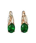 AXH  Striking 18k Gold Irish Green Earrings - £29.60 GBP