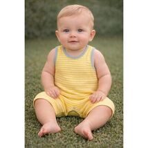Baby Gap Yellow White Stripe Sleeveless Summer Romper One Piece 3 6 M VT... - $12.87
