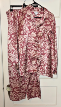 Cabernet Sleepwear Floral Satin Pajama Set Size L - $200.10