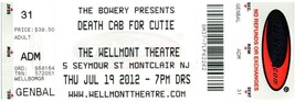 Tod Cab Für Cutie Ticket Stumpf Juli 19 2012 Wellmont Theater Neu Jersey - £24.10 GBP