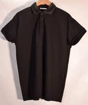 Zara Mens SS Collared SS T-shirt Striped Pattern Black M - £23.27 GBP