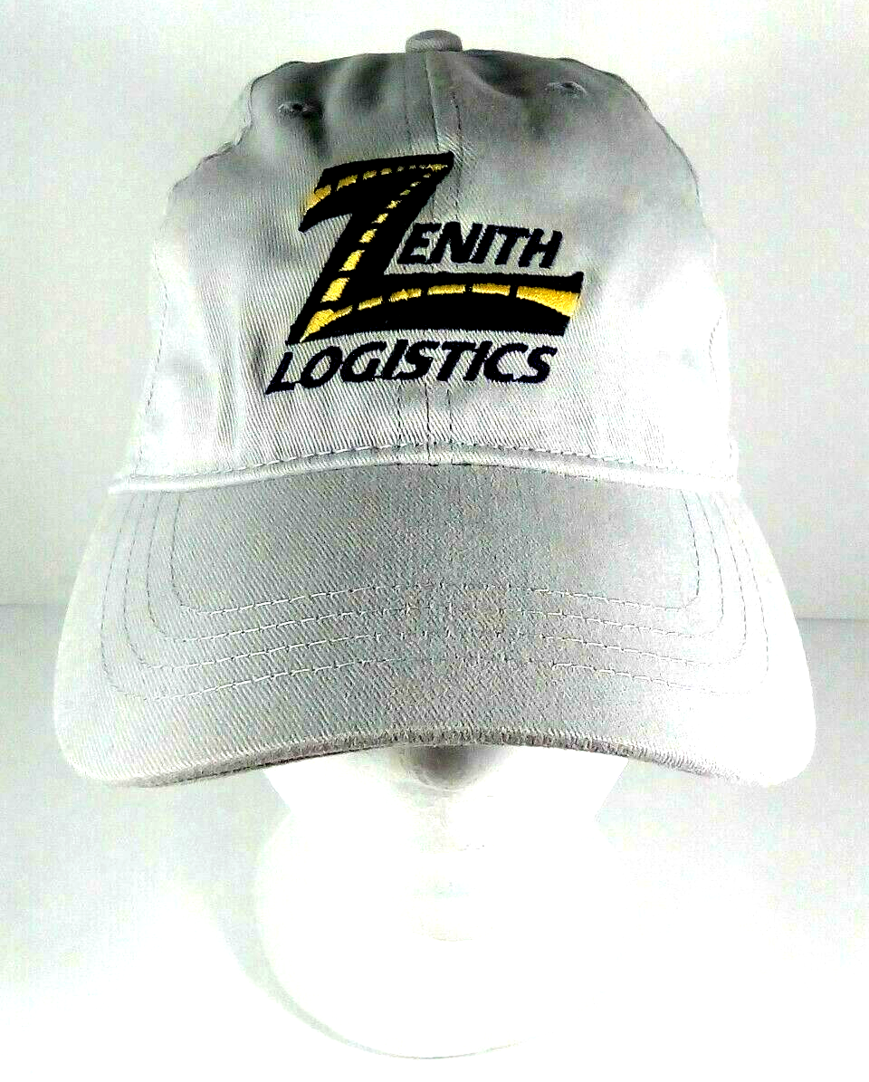 Zenith Logistics Adjustable Baseball Cap Embroidered Logo Light Grey OSFM NWOT
