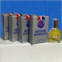 4 Bottles Vintage British Sterling By Dana For Men Cologne 0.5 oz / 14.5 mL Each - £19.57 GBP