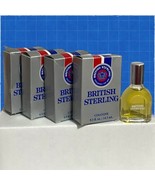 4 Bottles Vintage British Sterling By Dana For Men Cologne 0.5 oz / 14.5... - £20.02 GBP