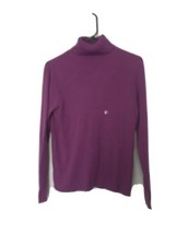 Karen Scott Women&#39;s Purple Sweater Stretch Ribbed Long Sleeve Turtle Neck Size M - £26.32 GBP