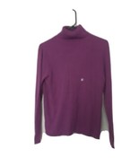 Karen Scott Women&#39;s Purple Sweater Stretch Ribbed Long Sleeve Turtle Nec... - £26.20 GBP