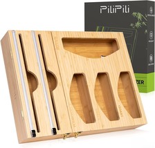 PILIPILI 6 IN 1 Foil &amp; Wrap Dispenser w/ Food Storage Bags Organizer for Kitchen - £44.72 GBP