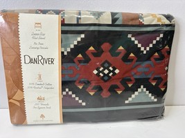 VTG USA Dan River QUEEN Flat Sheet BAKARI Southwestern Print 90&quot; X 102&quot; NOS - $673.68 MXN
