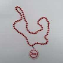 Coca-Cola Red Bead Necklace with white Coke Medallion - $1.24