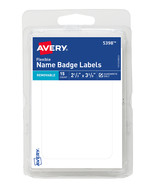 Avery Flexible Name Badge Labels, 2-1/3” X 3-3/8” White, Removable, 15 Pack - $5.49