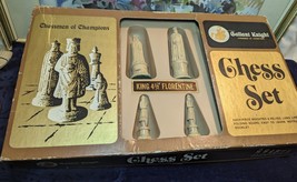 Vintage Gallant Knight Chess Set Complete in Original Box 4.5&quot; King Flor... - $45.00