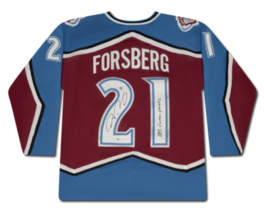 Peter Forsberg Autographed &quot;855 Career Points&quot; Avalanche M&amp;N Jersey UDA ... - £701.30 GBP