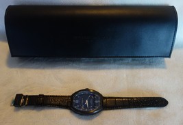 Montres De Luxe Mens GMT Estremo Black crock Leather Watch no 1189 NEW - £138.79 GBP