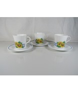 Set of 3 Corelle Sunsations Sunflower Cups &amp; Saucers Excellent - €13,89 EUR
