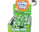 Full Box 48x Pops Charms Sour Apple Blow Pop Bubble Gum Filled Lollipops... - $25.39