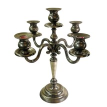 Vintage Silver Plate Candelabra For 5 Tapered Candlesticks 14.5&quot; T 13&quot; W - £116.13 GBP
