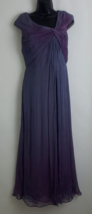 Tadashi Petite Collection Dress Gown Maxi 100% Silk Multi-Color Size 8 P - £139.95 GBP