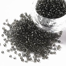 Opaque Glass Seed Beads, transparent Round, Gray  2mm  SEED 188 - £5.39 GBP