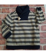 Janie and Jack Toddler 2T Boys Navy Beige Pullover Shawl Collar Toggle B... - $16.78