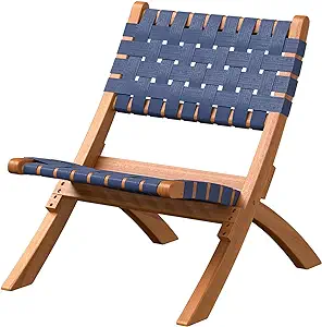Patio Sense 63636 Sava Indoor Outdoor Folding Chair All Weather Wicker L... - £167.13 GBP