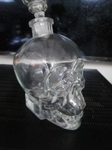 SKULL glass DECANTER WITH TOPPER - 4 x 5 x 11&quot; halloween festive - $74.25