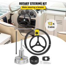 12&#39; Boat Steering Cable Kit with 13&quot; Wheel Mechanical Rotary System for Outboard - £111.96 GBP