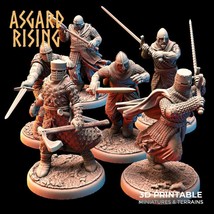 3D Printed Asgard Rising Medieval Knights Set 28mm - 32mm Ragnarok D&amp;D - $8.81+