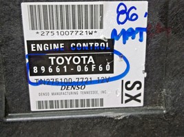 2007..07   TOYOTA SOLARA  4 CYL  AUTOMATIC  ENGINE COMPUTER ..ECU..ECM.PCM image 2