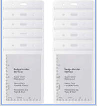 10 Vertical Badge Holders, 3.5 x 2.3 inches, Super Clear Waterproof, Hea... - $10.99